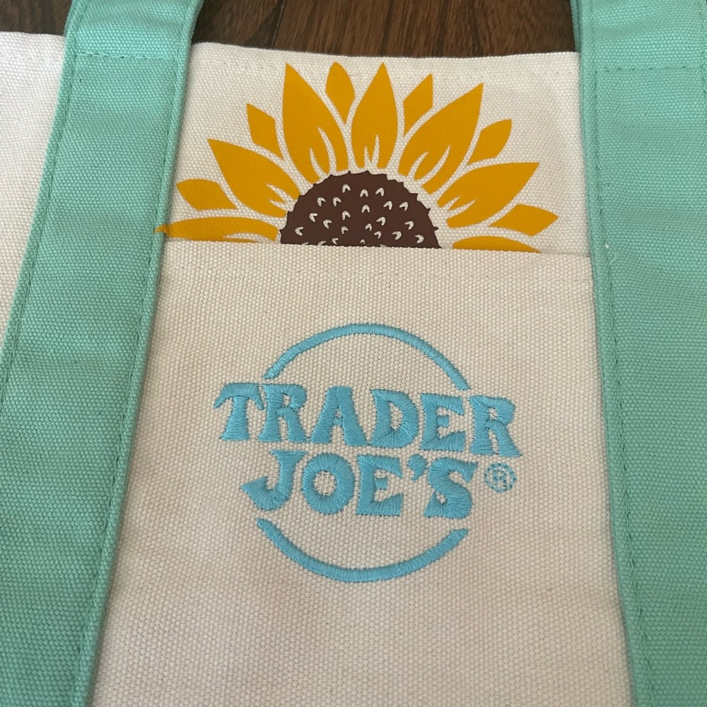 NWT Custom Trader Joe’s Mini Canvas Tote in Mint - Picture 4 of 7